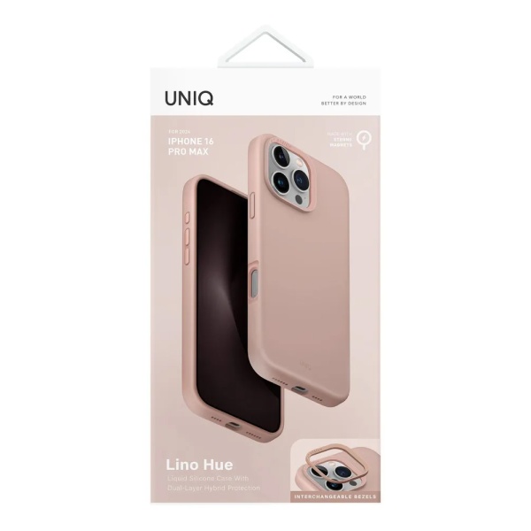 Чехол Uniq LINO MagSafe для iPhone 16 Pro Max. Цвет: розовый