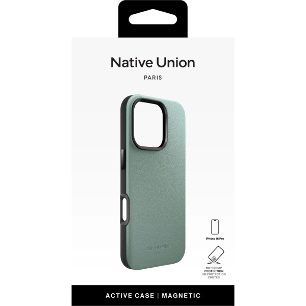 Чехол защитный Native Union Active Case с MagSafe для iPhone 16 Pro Max. Цвет: зеленый сланец