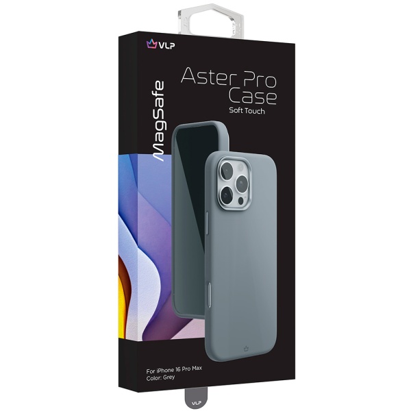 Чехол защитный vlp aster pro case с MagSafe для iPhone 16 Pro Max. Цвет: серый