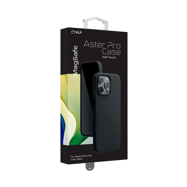 Чехол защитный vlp aster pro case с MagSafe для iPhone 16 Pro Max. Цвет: черный