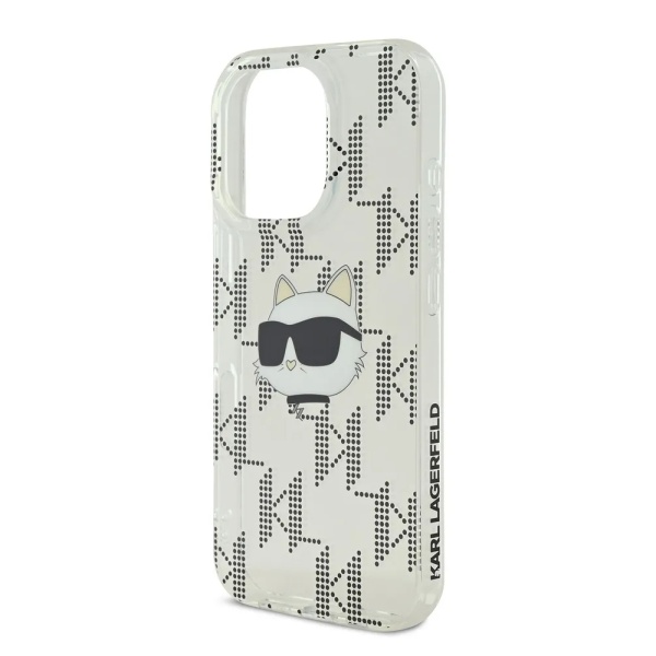 Чехол Lagerfeld PC/TPU Monogram NFT Choupette Head для iPhone 16 Pro Max. Цвет: прозрачный