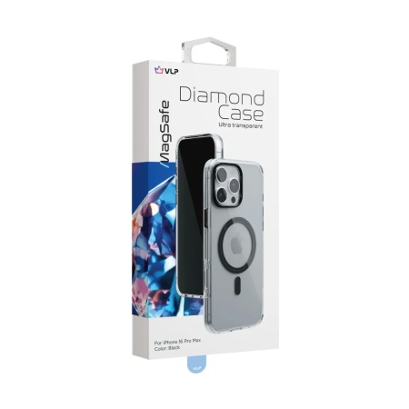 Чехол защитный vlp diamond case с MagSafe для iPhone 16 Pro Max. Цвет: черный