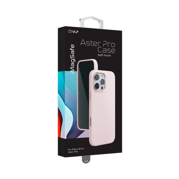 Чехол защитный vlp aster pro case с MagSafe для iPhone 16 Pro. Цвет: розовый