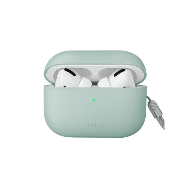 Чехол UNIQ Lino для AirPods 4, силикон. Цвет: зеленый