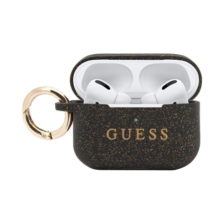 Чехол Guess Silicone with ring для AirPods Pro 2. Цвет: черный