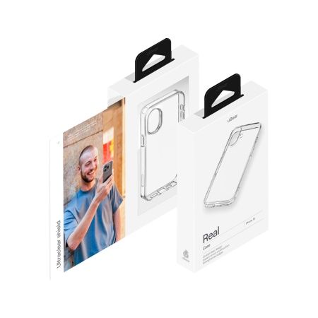Чехол защитный uBear Real Case для iPhone 16. Цвет: прозрачный