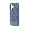 Чехол Guess PU 4G Bottom stripe Metal logo для iPhone 16. Цвет: синий