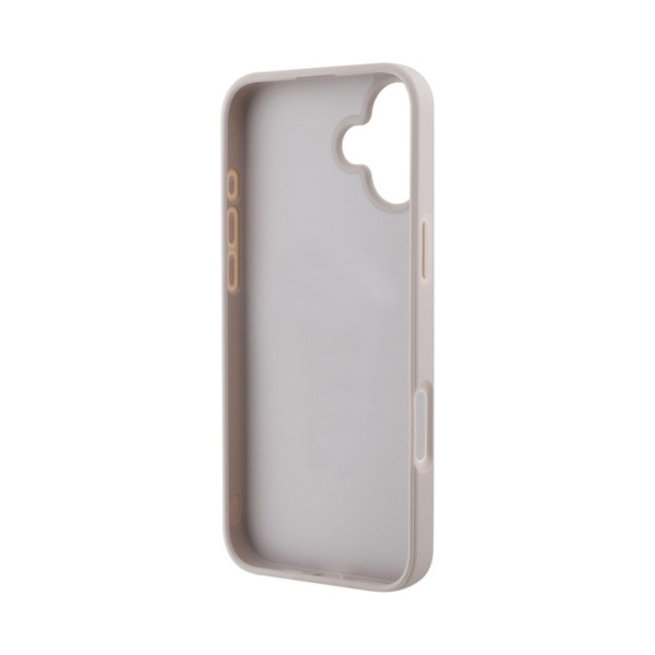 Чехол Guess PU 4G Bottom stripe Metal logo для iPhone 16. Цвет: розовый