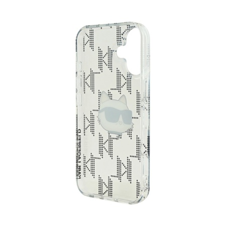 Чехол Lagerfeld PC/TPU Monogram NFT Choupette Head для iPhone 16. Цвет: прозрачный