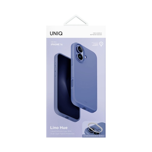 Чехол Uniq LINO MagSafe для iPhone 16. Цвет: синий