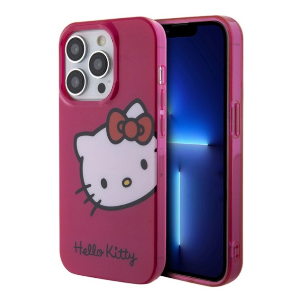 Чехол Hello Kitty PC/TPU Kitty Head Hard для iPhone 15 Pro. Цвет: розовый