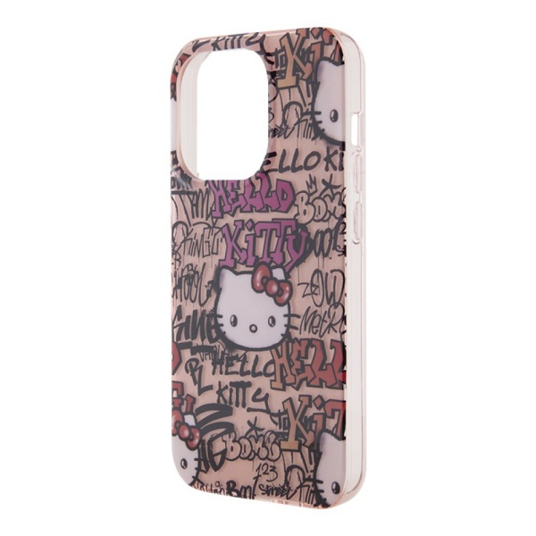 Чехол Hello Kitty PC/TPU Graffiti Tags для iPhone 14 Pro. Цвет: розовый