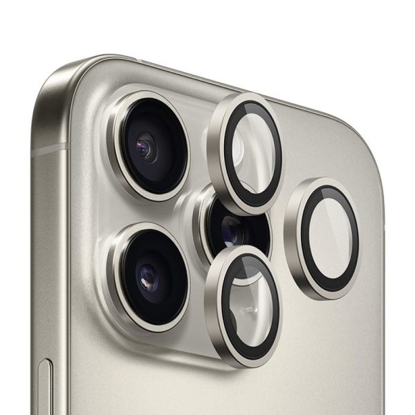 Защитное стекло BlueO Camera lens 99-AR PVD Alloy д/камеры iPhone 16 P/16 PM (3 шт.). Цвет: нат. т.