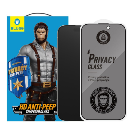 Защитное стекло BlueO Anti-peep (приватное) для iPhone 16 Plus/15 Plus