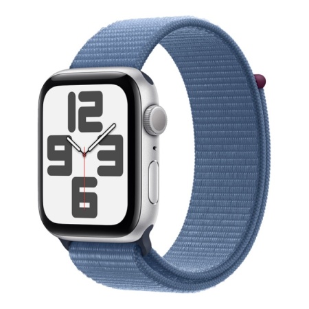 Apple Watch SE (2023), 44мм, корпус из алюминия серебристого цвета, Спортивная петля