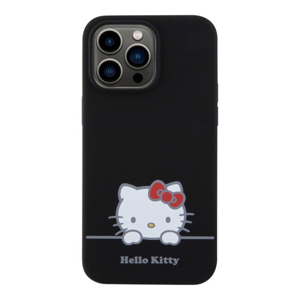 Чехол Hello Kitty Liquid Silicone Dreaming Kitty для iPhone 15 Pro Max. Цвет: черный