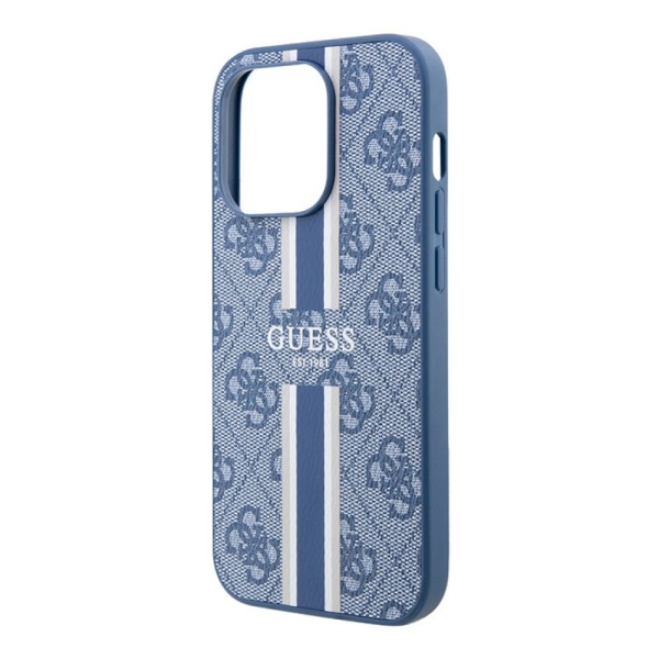 Чехол Guess для iPhone 14 Pro Max PU 4G Stripes Hard. Цвет: синий