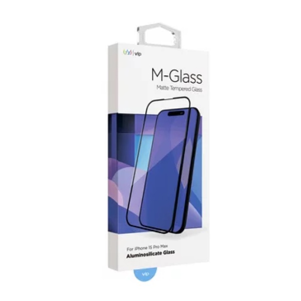 Защитное стекло vlp M-Glass (матовое) для iPhone 15 Pro Max, 2.5D