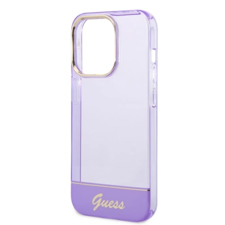 Чехол Guess для iPhone 14 Pro PC/TPU Translucent Electroplated camera Hard. Цвет: фиолетовый