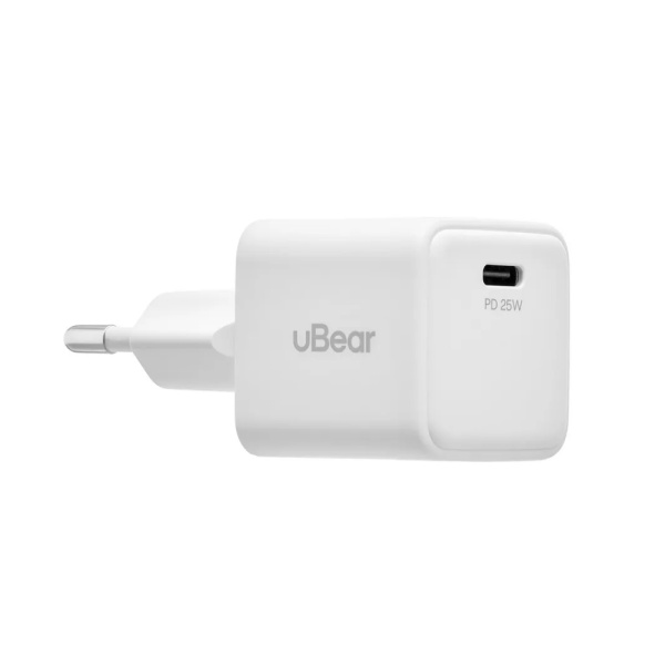 Адаптер питания uBear Wall charger Bridge Type-C 25W + кабель USB-C - USB-C. Цвет: белый