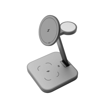 Беспроводное з/у VLP Unity Power 3 в 1 с Magsafe. Цвет: серый