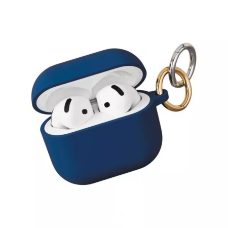 Чехол vlp Charm Case для AirPods 4, силикон. Цвет: темно-синий