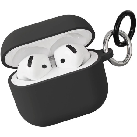 Чехол vlp Charm Case для AirPods 4, силикон. Цвет: черный