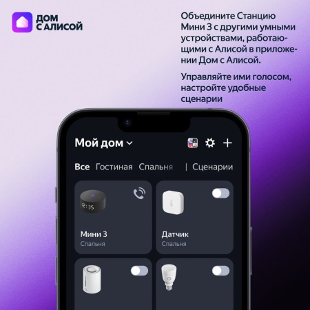 Умная колонка Яндекс.Станция Мини 3. Цвет: серый
