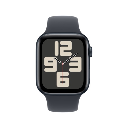 Apple Watch SE (2024), 44мм, корпус из алюминия цвета "Тёмная ночь", Спортивный ремешок (M/L)
