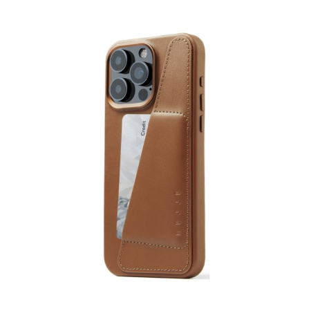 Чехол Mujjo Full Leather Wallet Case для iPhone 15 Pro Max, MagSafe, кожаный. Цвет: коричневый