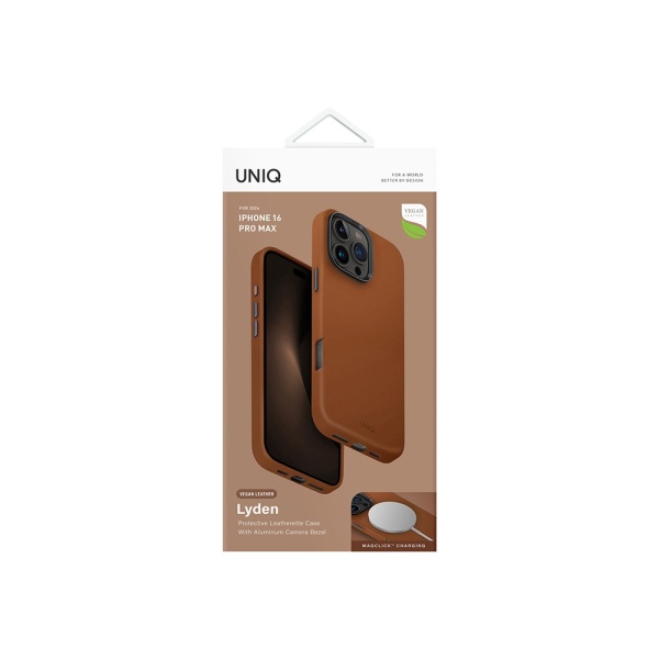 Чехол защитный Uniq Lyden Black MagSafe для iPhone 16 Pro Max. Цвет: коричневый