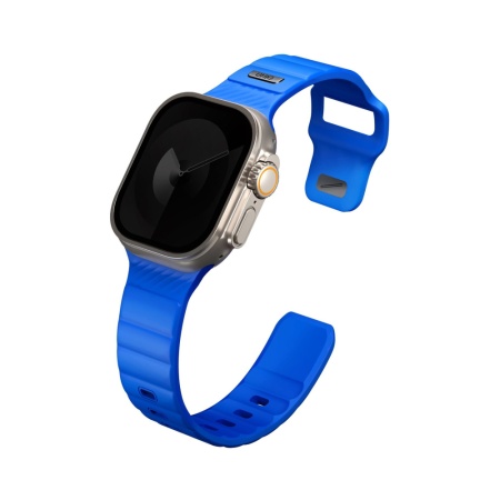 Ремешок силиконовый Uniq Stride FKM для Apple Watch 49мм/45мм/44мм/42мм. Цвет: синий