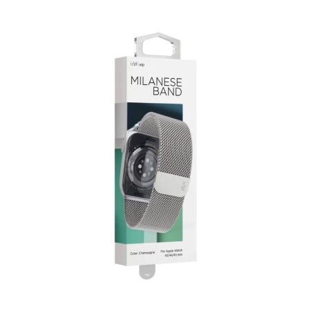 Ремешок из нержавеющей стали VLP для Apple Watch 42мм/44мм/45мм. Цвет: шампань