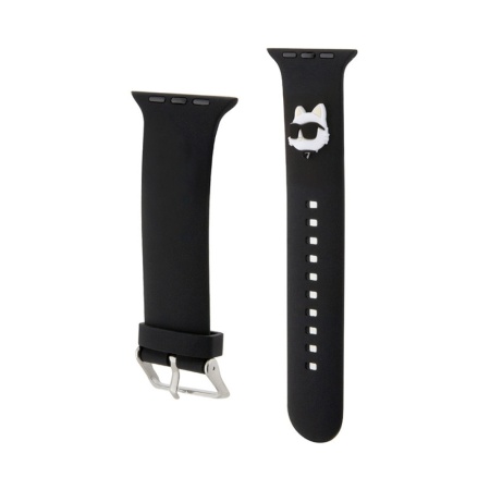 Ремешок силиконовый Lagerfeld для AW 38/40/41мм. 3D Rubber NFT Choupette head. Цвет: черный