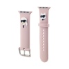 Ремешок силиконовый Lagerfeld для AW 38/40/41мм. 3D Rubber NFT Karl & Choupette heads. Цвет: розовый