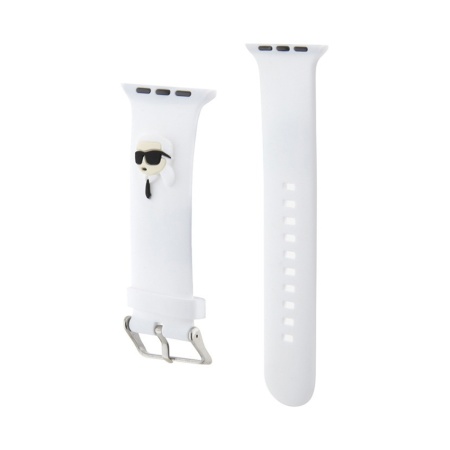 Ремешок силиконовый Lagerfeld 3D Rubber NFT Karl head для Apple Watch 42/44/45мм. Цвет: белый