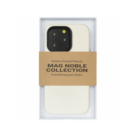 Чехол K-DOO Noble Collection Magsafe для iPhone 14 Pro Max, кожа. Цвет: белый