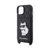 Чехол Lagerfeld GripStand PU Saffiano NFT Choupette metal для iPhone 15 Pro Max.Цвет: черный