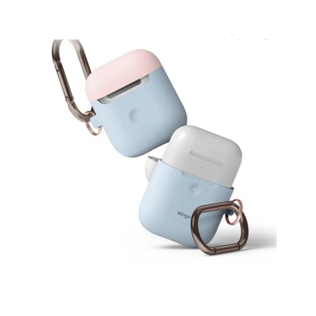Чехол Elago для AirPods wireless, силикон, DUO Pastel Blue с крышками Pink и White