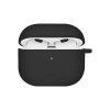 Чехол UNIQ NEXO для AirPods 4, силикон с карабином и заушинами. Цвет: черный