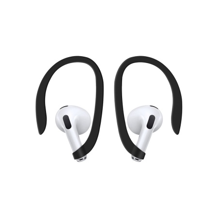 Чехол UNIQ NEXO для AirPods 4, силикон с карабином и заушинами. Цвет: черный