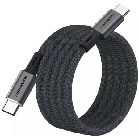 Кабель магнитный Magssory CBL001 USB-C — USB-C, 60W, 1.2м. Цвет: титан