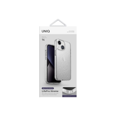 Чехол Uniq Lifepro Xtreme Tinsel для iPhone 14. Цвет: прозрачный