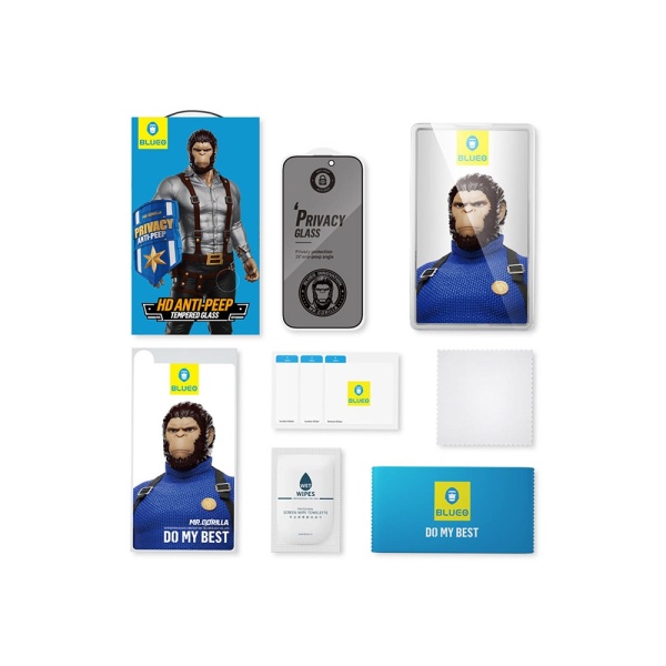 Защитное стекло BlueO Anti-peep (приватное) для iPhone 16/15