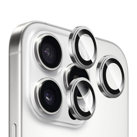 Защитное стекло BlueO Camera lens SAPPHIRE Alloy д/камеры iPhone 16 P/16 PM (3 шт.). Цвет: серебро