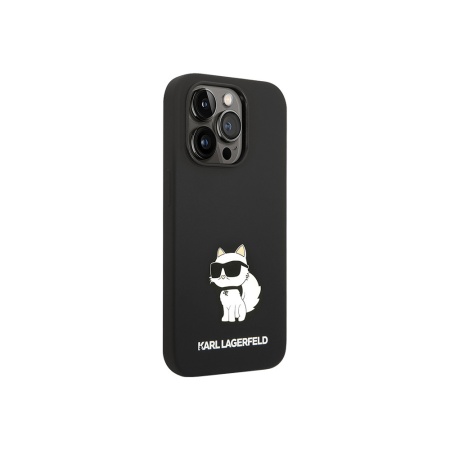 Чехол Lagerfeld для iPhone 14 Pro Max Liquid silicone NFT Choupette Hard (MagSafe). Цвет: черный