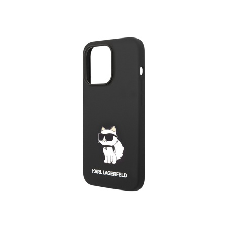 Чехол Lagerfeld для iPhone 14 Pro Max Liquid silicone NFT Choupette Hard (MagSafe). Цвет: черный