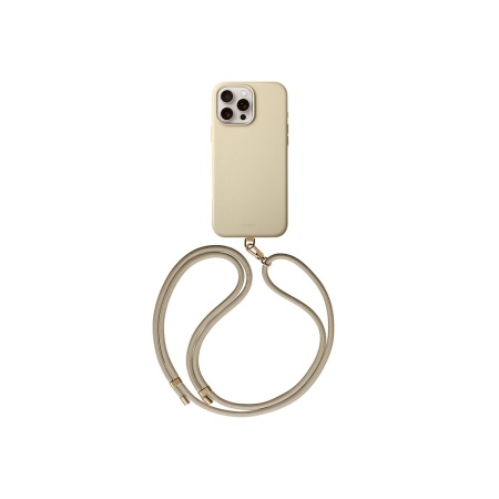 Чехол Uniq COEHL MUSE Leatherette with Strap MagSafe для iPhone 16 Pro Max. Цвет: кремовый