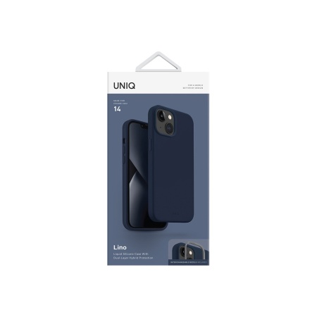 Чехол Uniq LINO для iPhone 14. Цвет: синий