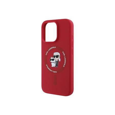 Чехол Lagerfeld Liquid Silicone NFT Karl & Choupette MagSafe для iPhone 16 Pro. Цвет: красный